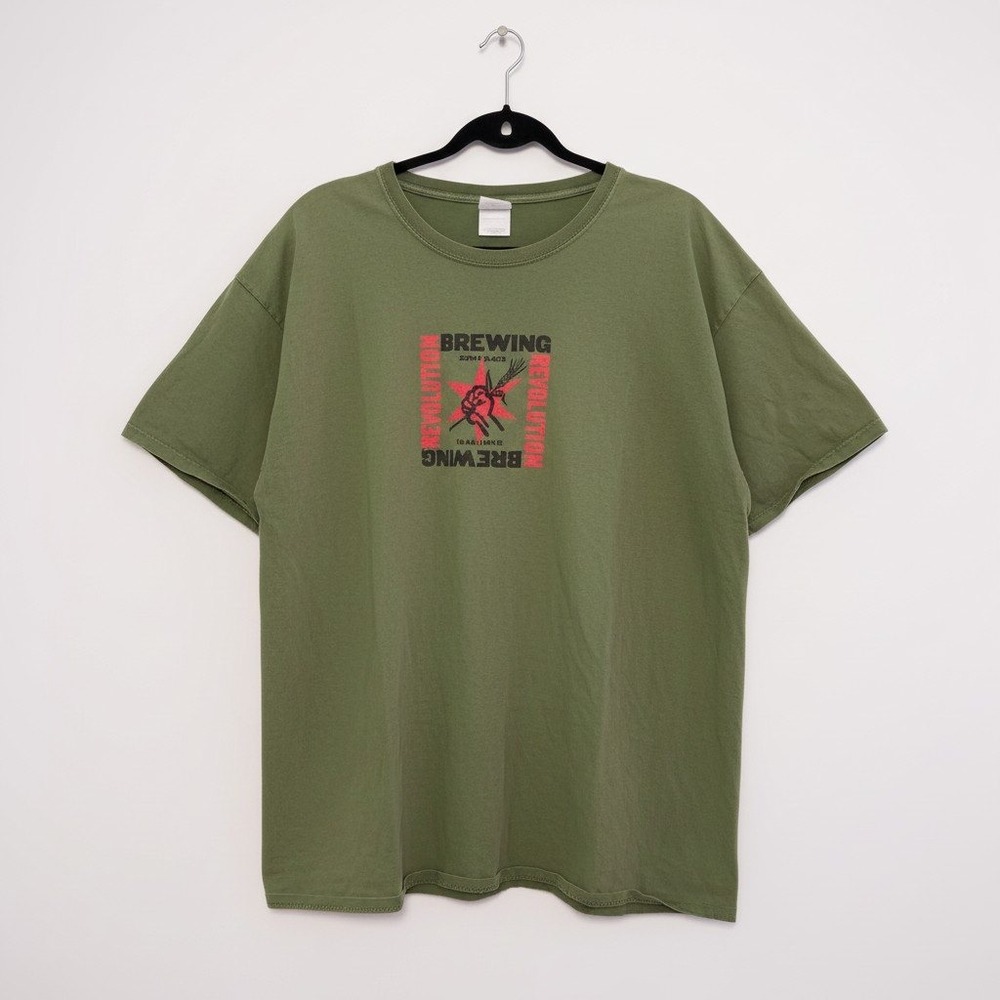 Revolution Brewing Chicago Illinois T Shirt Mens 3XL Green‎ Graphic Tee